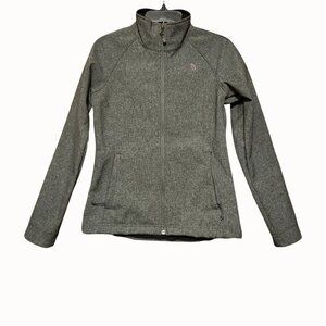 The North Face Gray Heather Full-Zip Jacket High Collar Fleece Lined Size Small